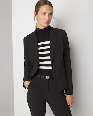 Single button black blazer hotsell